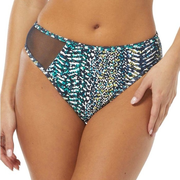 Vince Camuto Abstract Animal High Cut Bikini Bottoms - Size L - Midnight - NWT‎ - Picture 1 of 9